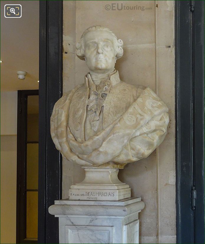 Pierre Augustin Caron de Beaumarchais bust, Comedie Francaise, Paris