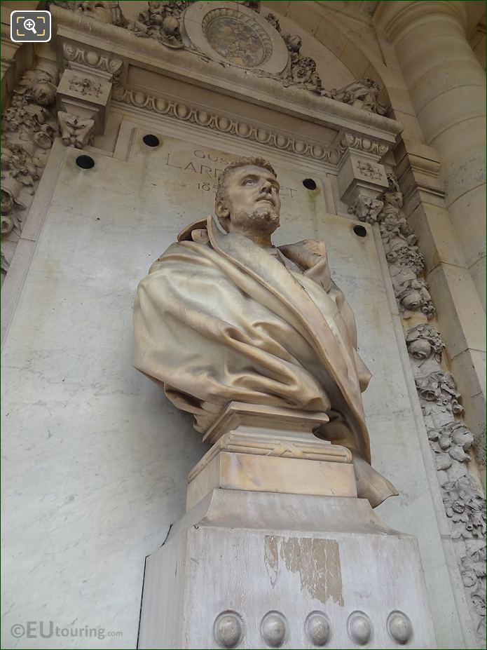 Gustave Larroumet marble bust statue at Palais Royal