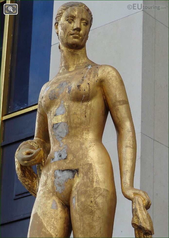 Palais Chaillot golden statue Roman Goddess of Flowers