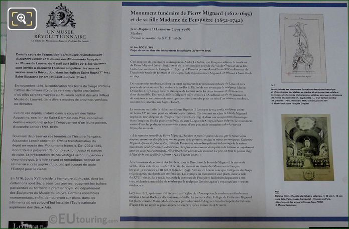Tourist info for Pierre Mignard and Countess Feuquieres Monument in Paris