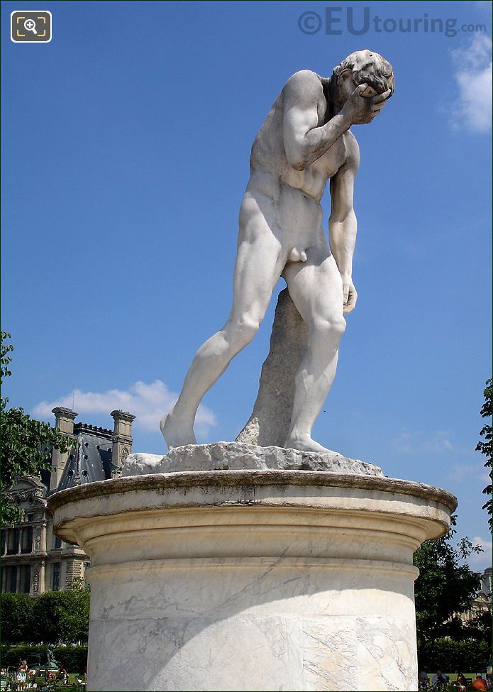 Jardin des Tuileries Cain statue in Paris