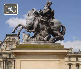 King Louis XIV equestrian statue on its pedestal