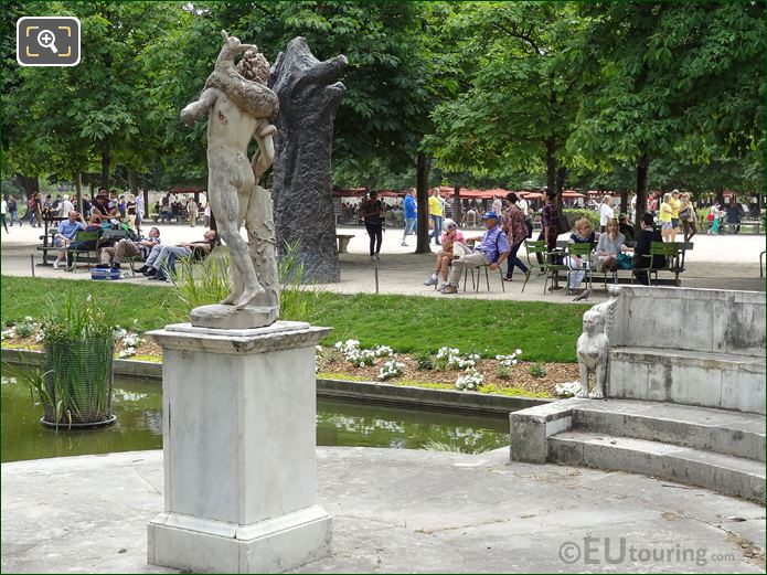 Faune au Chevreau statue on pedestal