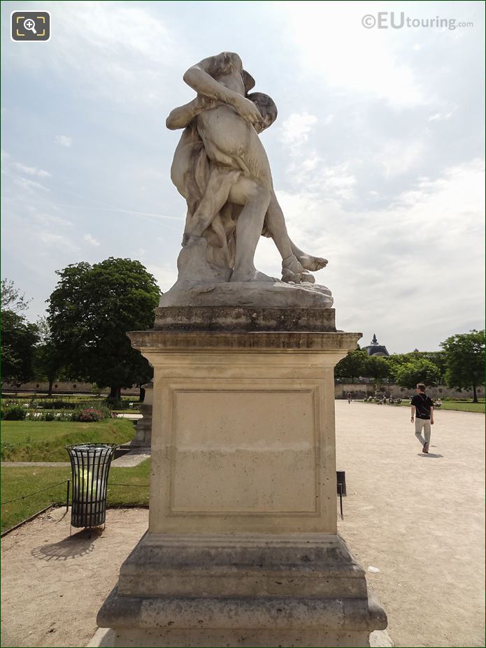 Right side of Le Bon Samaritain statue in Tuileries Gardens