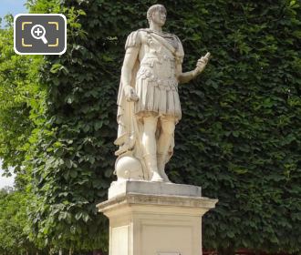 Julius Caesar statue on stone pedestal