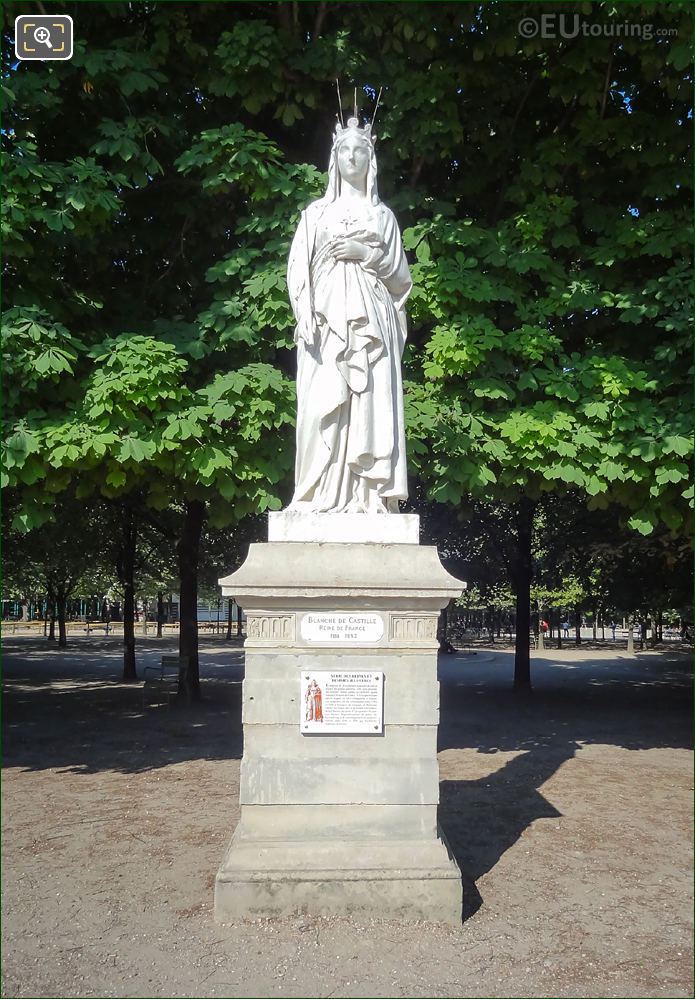 French Queen Blanche of Castile statue at Luxembourg Gardens
