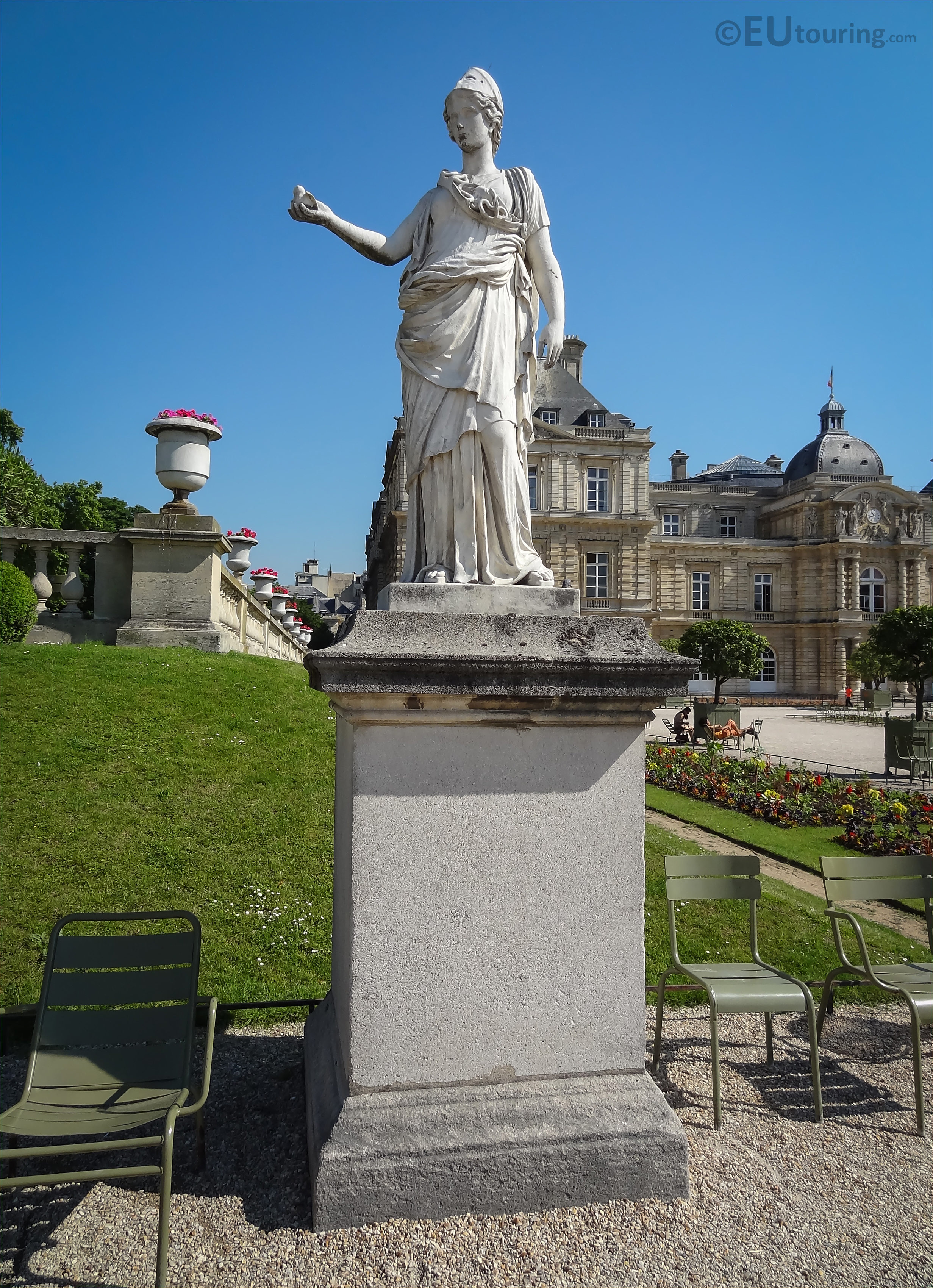 Minerva the Goddess of Wisdom statue in Luxembourg Gardens ...