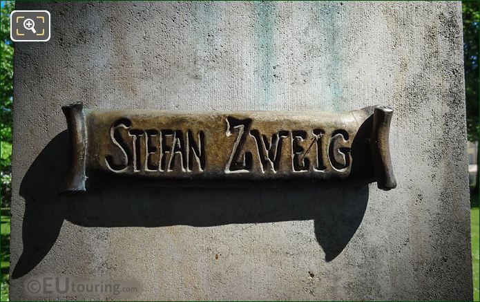 Name inscription on Stefan Zweig monument