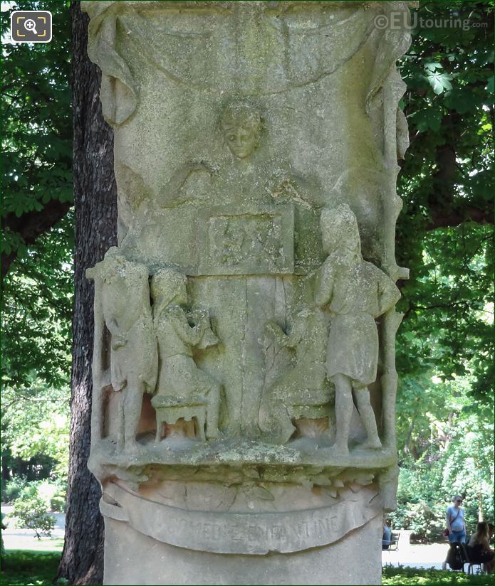 Pedestal stone carving on Louis Ratisbonne monument