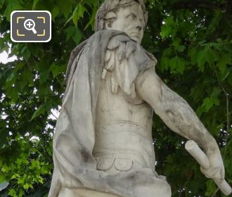 Side view of the Julius Caesar statue