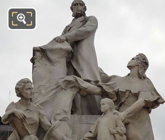 Top statues on Jules Ferry monument Paris
