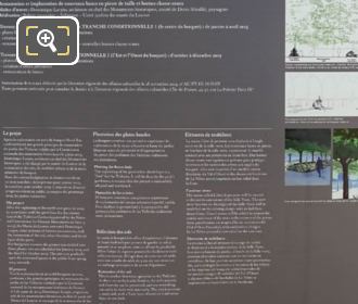 Tourist info board for L'Ami de Personne statue and Tuileries