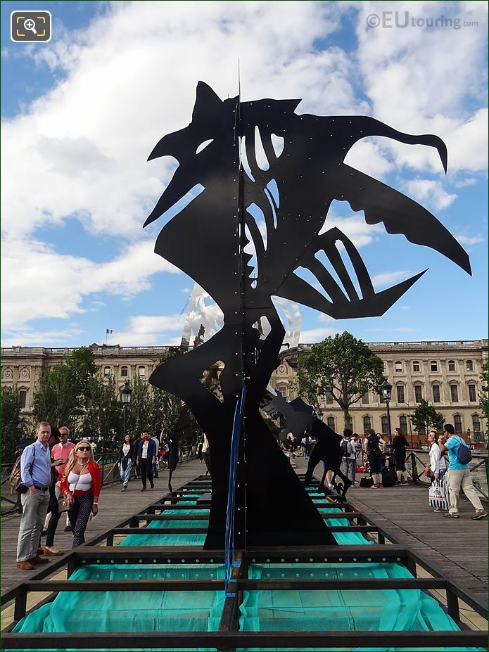 Black Arbre VI sculpture, Enchanted Footbridge exhibition Paris