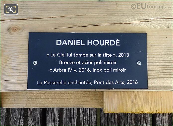 Info plaque for Le Passerelle Enchantee and Le Ciel Lui Tombe Sur La Tete
