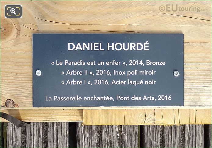 Info plaque for Le Paradis est un Enfer sculpture