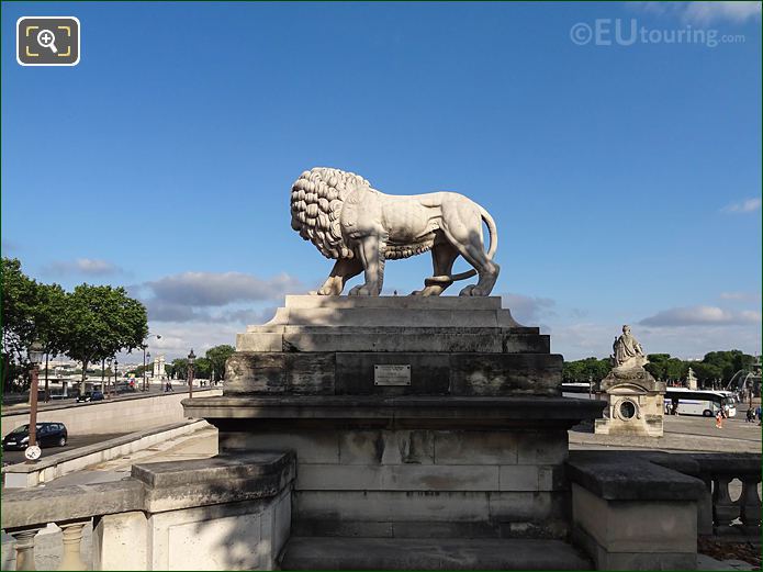 Tuileries Gardens Lion statue looking to Place de la Concorde