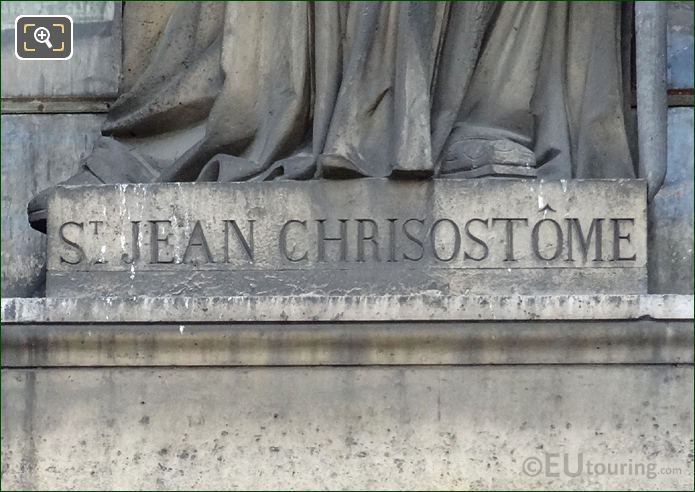St Jean Chrisostome pedestal inscription