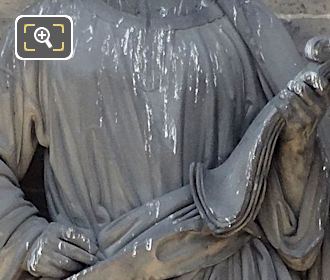 Decapitated head Saint Luke statue by Etienne Jules Ramey