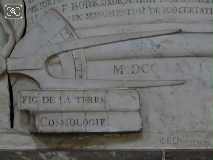 Scientific instruments on Pierre-Louis Moreau De Maupertuis Monument