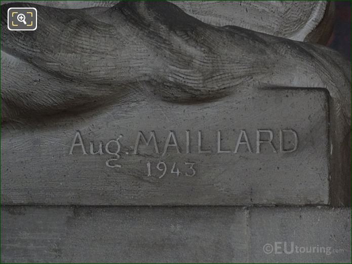 Aug Maillard 1943 inscription on statue base