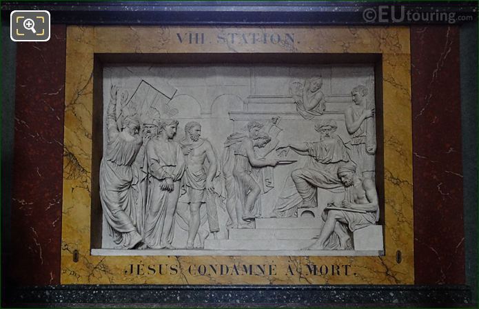 Jesus Condamne a Mort sculpture in Chapelle Sainte Catherine of Eglise Saint-Roch