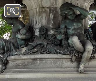Cherub statues at Place Andre-Malraux by the French Theatre in Paris