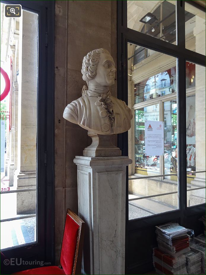 Comedie Francaise foyer with Pierre Carlet de Chamblain de Marivaux bust