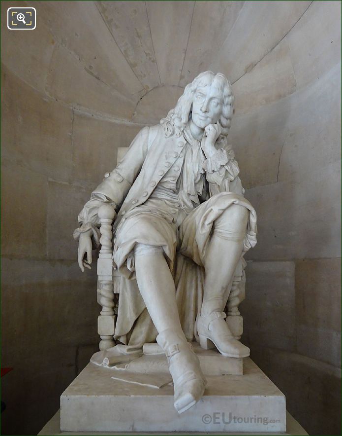 Jean-Baptiste Poquelin Moliere statue inside Comedie Francaise, Paris