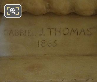 Gabriel J Thomas 1863 inscription on Mademoiselle Mars statue