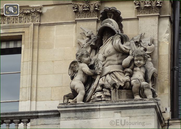 Central Pavilion right side Trophee sculpture, Palais Royal