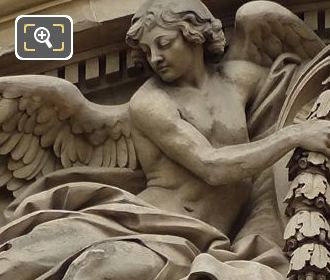 Left side allegorical figure of Palais Royal clock pediment sculpture