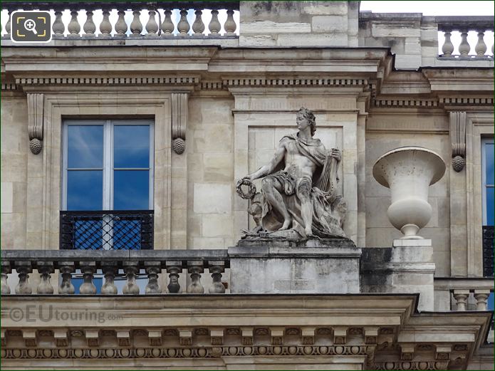 Les Arts or Apollon statue on Palais Royal balustrade