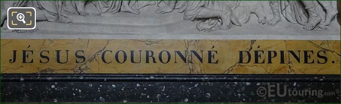 Jesus Couronne d'Epines inscription on sculpture frame