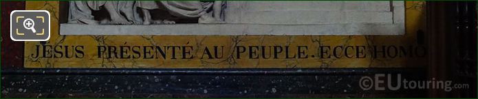 Jesus Presente au Peuple and Ecce Homo inscription on frame