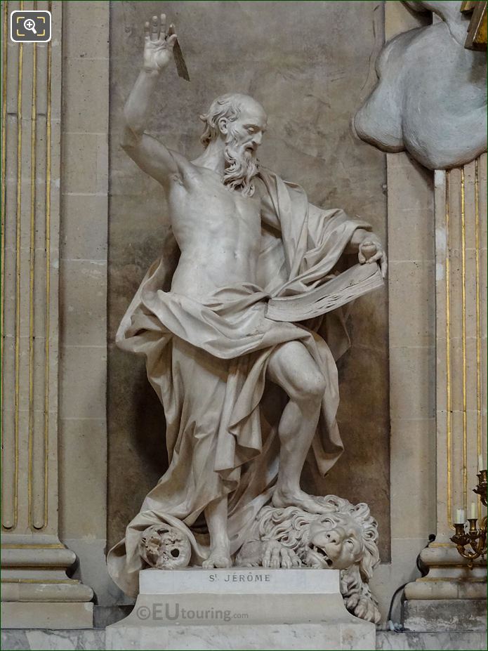 Saint Jerome statue by sculptor Lambert Sigisbert Adam
