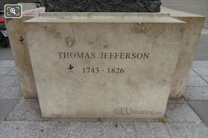 Pedestal front inscription 1743 - 1826 on Thomas Jefferson Monument