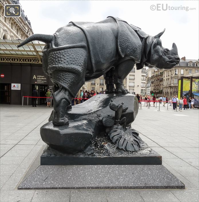 Right side of cast iron Rhinoceros statue