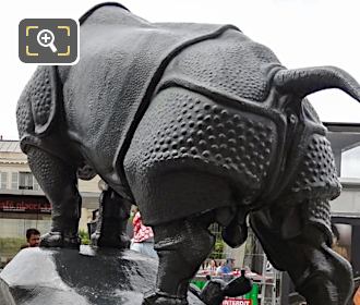 Musee d'Orsay cast iron Rhinoceros statue in Paris
