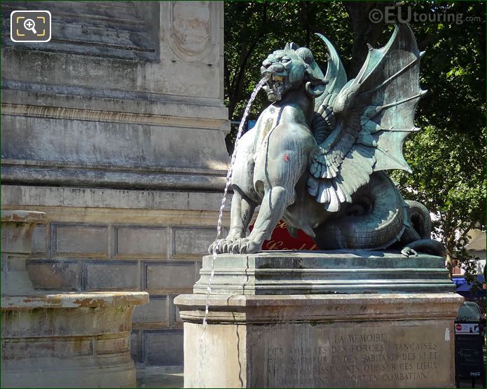 Fontaine Saint-Michel RHS Chimera statue