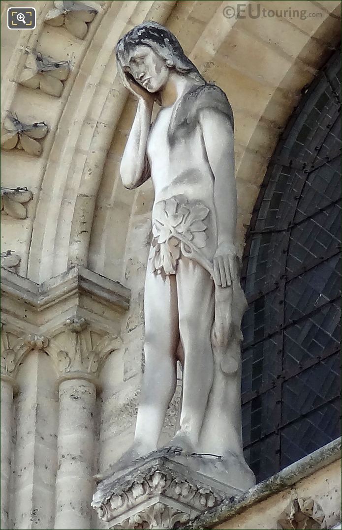 Statue of Adam on Notre Dame Cathedral