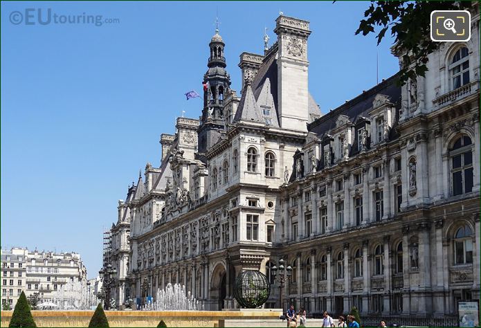 West facade of Hotel de Ville in Paris