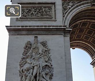 Arc de Triomphe NW leg with La Prise d'Alexandrie sculpture