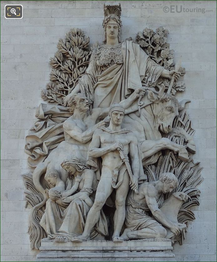 La Paix de 1815 sculpture on the Arc de Triomphe