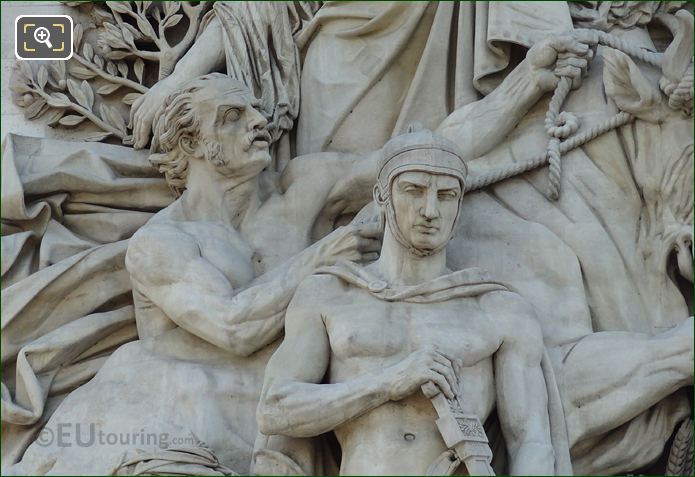 The Treaty of Paris 1815 sculpture on the Arc de Triomphe