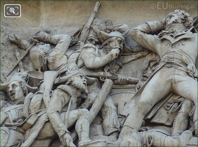 Battle scene from La Prise d'Alexandrie sculpture