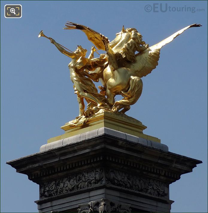 Pegasus held by Fame on the Pont Alexandre III