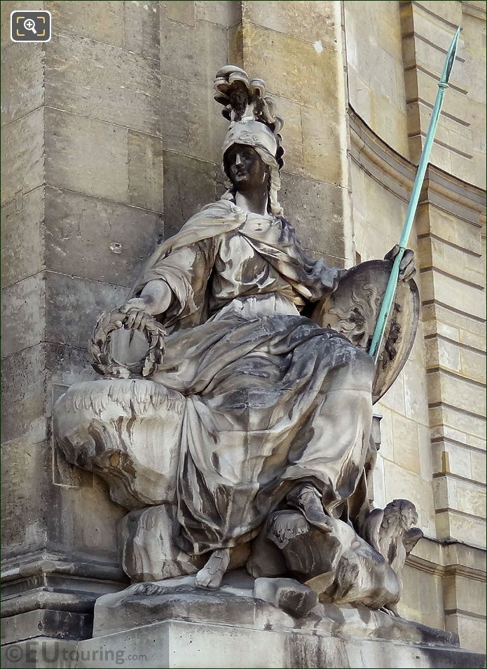Les Invalides Roman Goddess of Wisdom statue