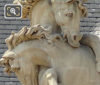 Horses heads on statue group at Hotel des Invalides
