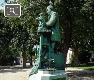 Side view of Emmanuel Fremiet statue in Paris