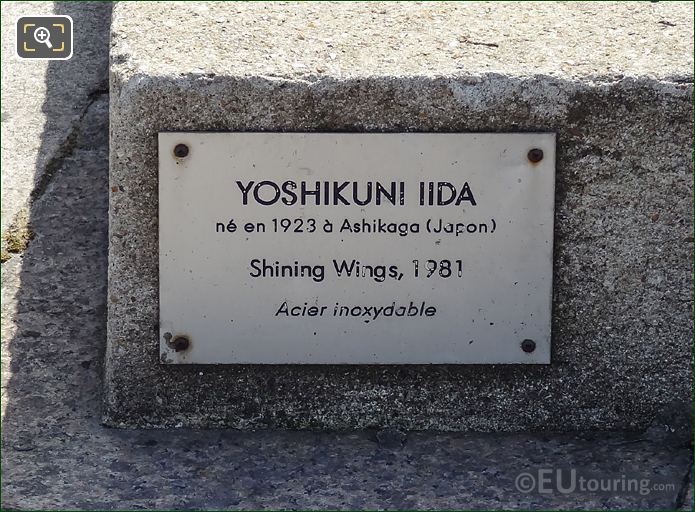 Plaque on the Shining Wings sculpture